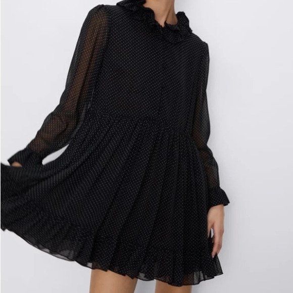 ZARA MICRO DOT MINI DRESS  SIZE S - Picture 4 of 11